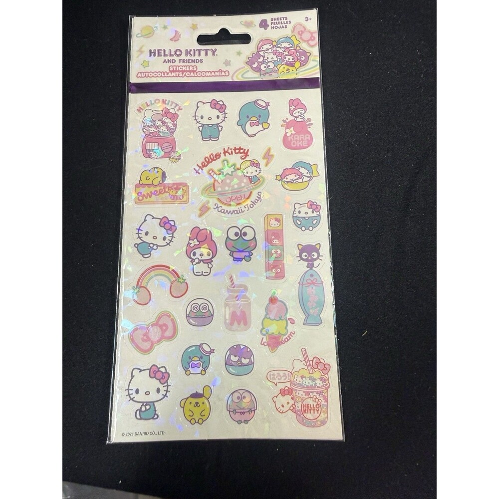 Sanrio Hello Kitty/Friends Sticker Sheets  4 sheets SIL-34056 NEW